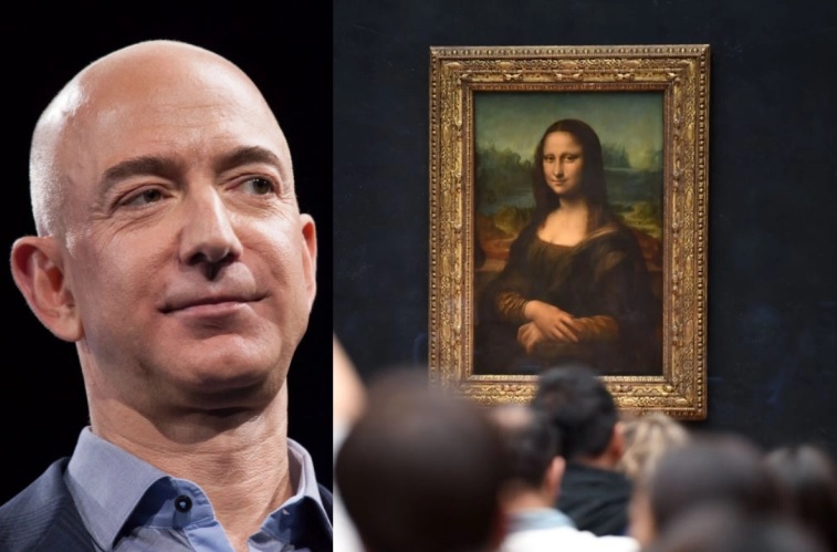 The internet wants Bezos to eat the Mona Lisa; $5 painting by David Bowie now selling for thousands