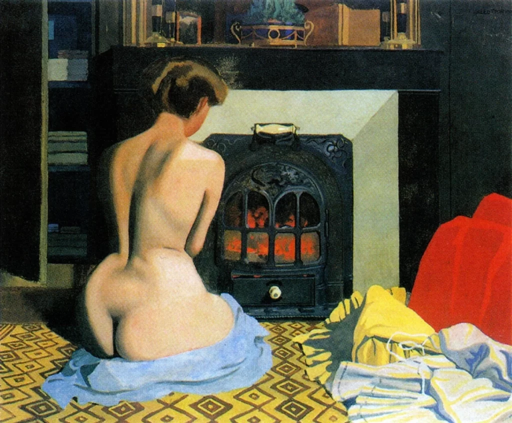 Félix Vallotton - Femme nue devant une salamandre (1900) 