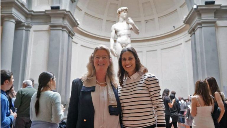 Educator Expelled for Showing Michelangelo’s David at a Lesson Visits the Sculpture in Florence.