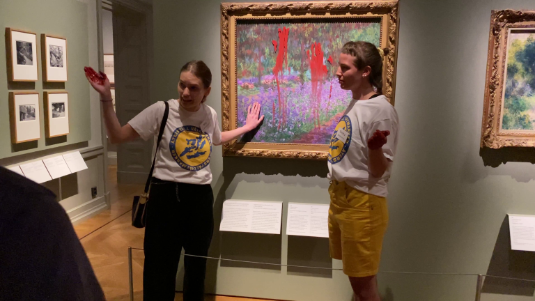 At Sweden’s National Museum, Environmental Activists Daub Red Paint on a Monet Painting.