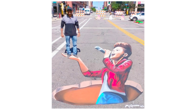 Indian 3D Artist SSR Krishna Shines at Downtown Minneapolis Street Art Festival Alongside International Peers