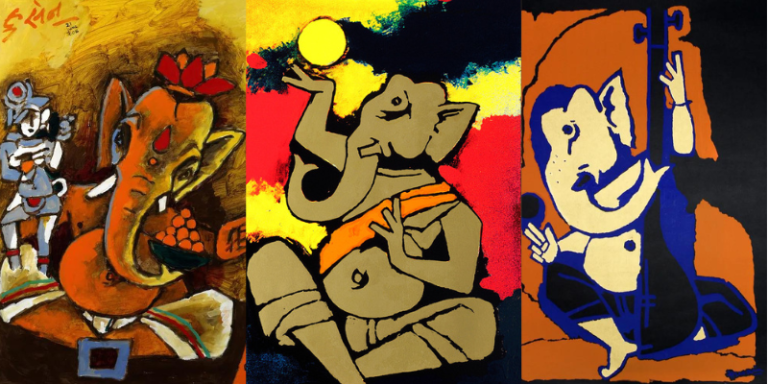 8 Ganesha Paintings in Different Artistic Styles