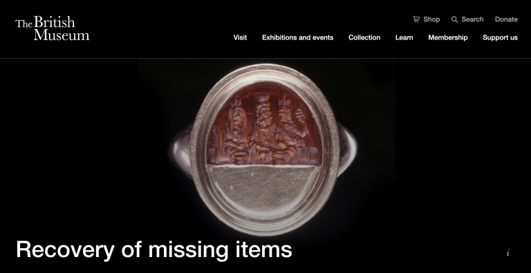 The British Museum Launches New Section on Website Dedicated to the Recovery of 2,000 Stolen Items