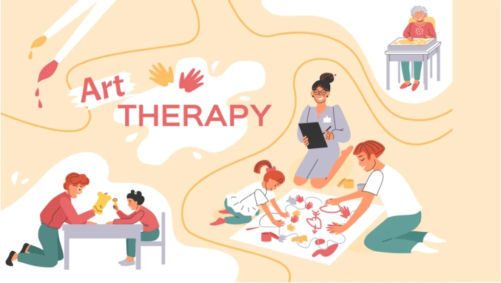 A picture describing the benefits of art therapy techniques