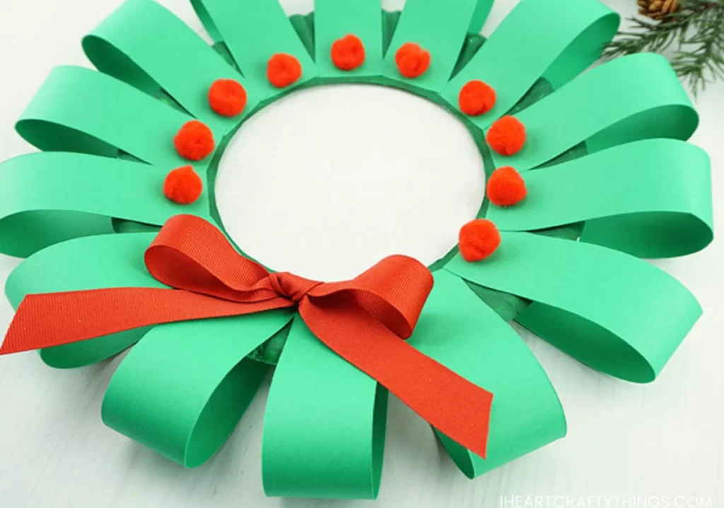 A Green Christmas Paper Wreath