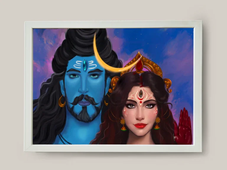 Capturing Eternal Love: Exploring Shiv Parvati Art in Paintings and Drawings