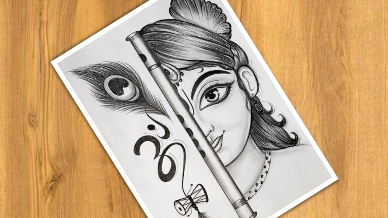 Ideas for Drawing Krishna Sketch, One Stroke at a Time