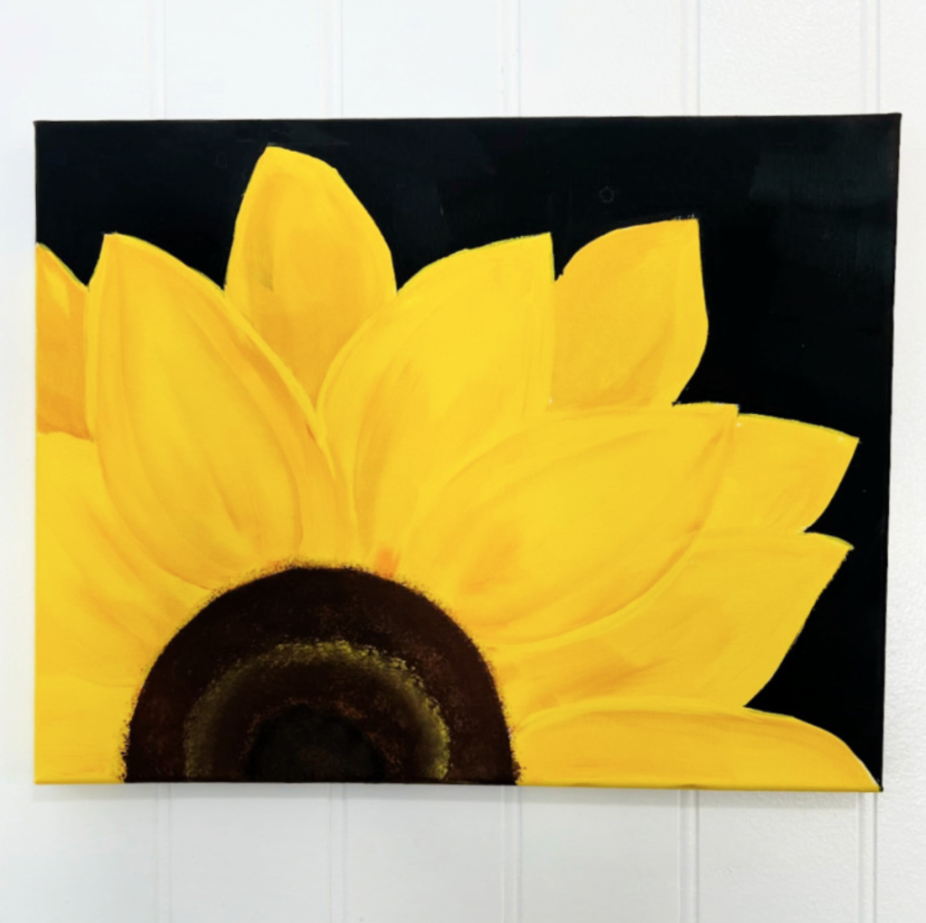 Painting of Sunflower with Acrylics 