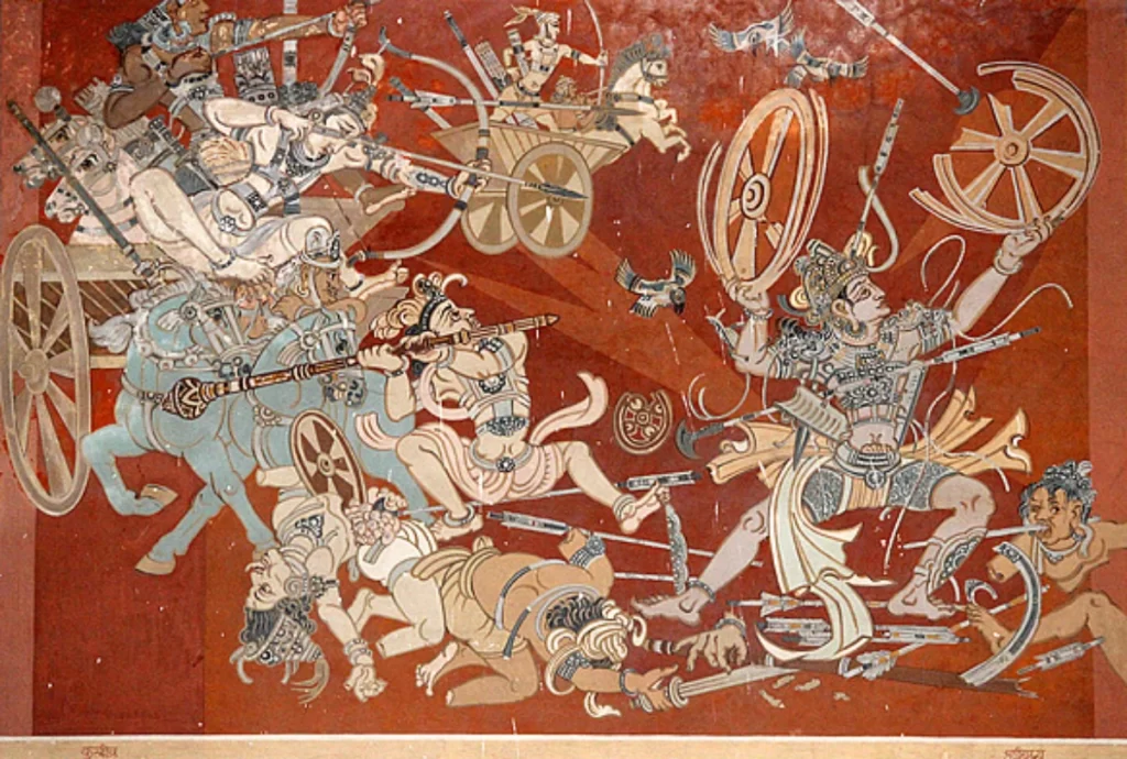 A painting with mythological figures