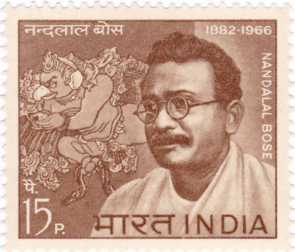 Nandalal Bose on the Indian stamp 