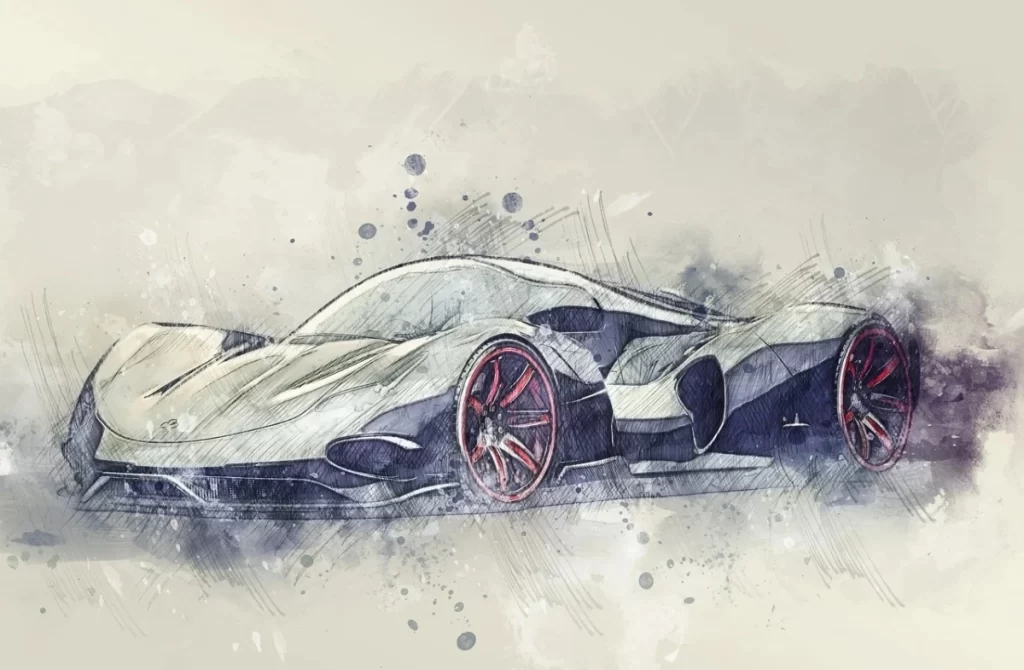 A Sketch of an automobile 