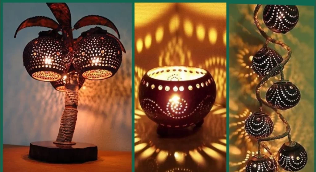 Coconut Shell Lamps 