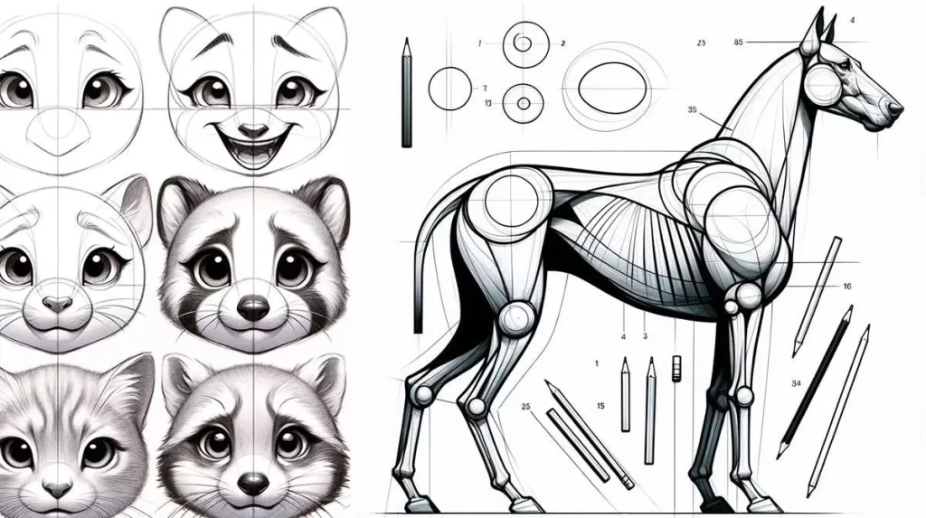 Drawing Different Animals 