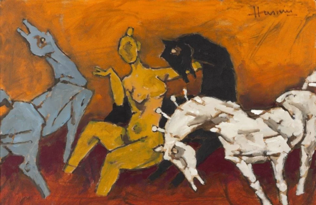 MF Husain Untitled (3) - Horses