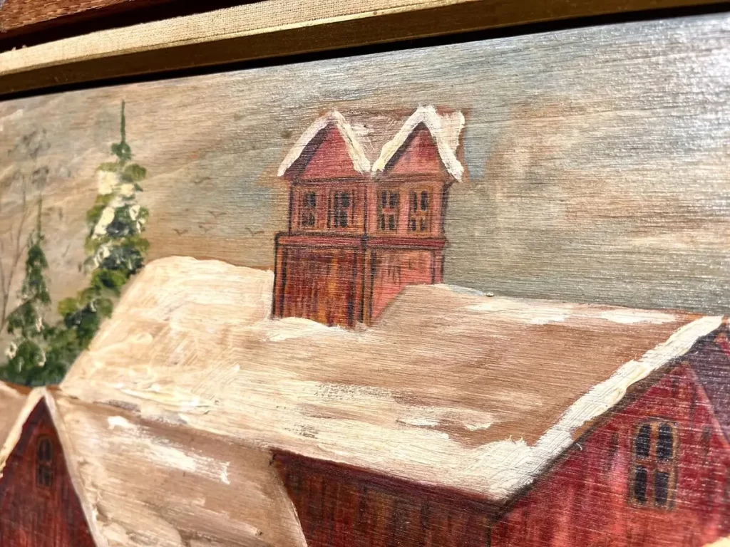 Ed Warren's vintage painting on the wood 