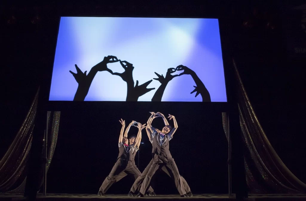 Hand Shadow artists performing on stage 