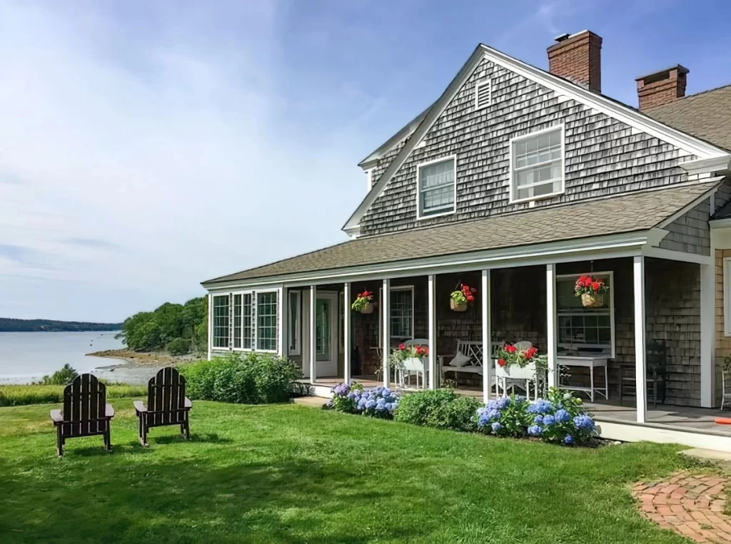 Shingle style house with a porch 