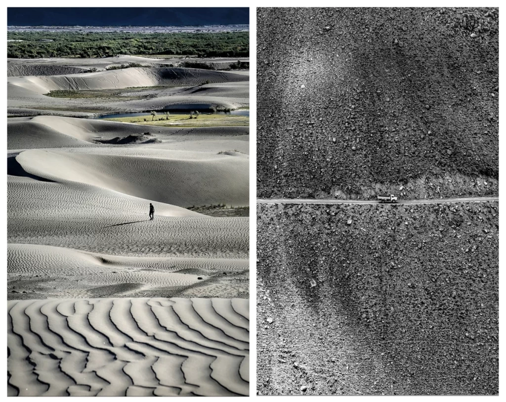 Mountain and sand dunes photograph 