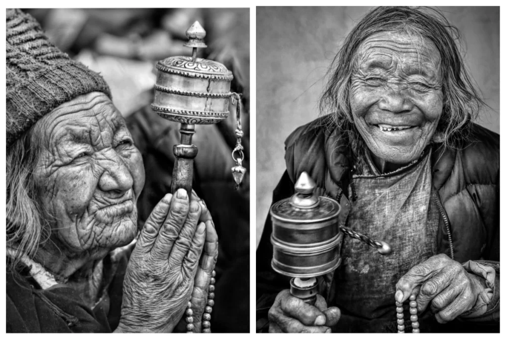 Portrait of two people Possibly from Leh Ladakh 