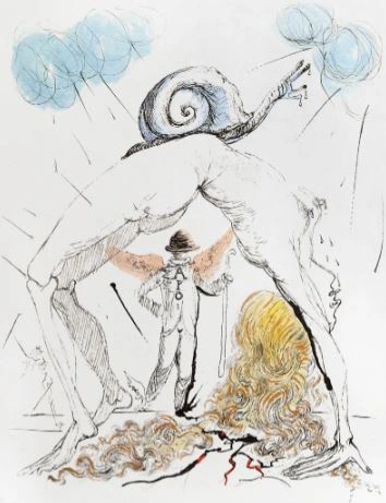 Dali, ‘Apollinaire - Woman with Snail'. Courtesy- Vogue